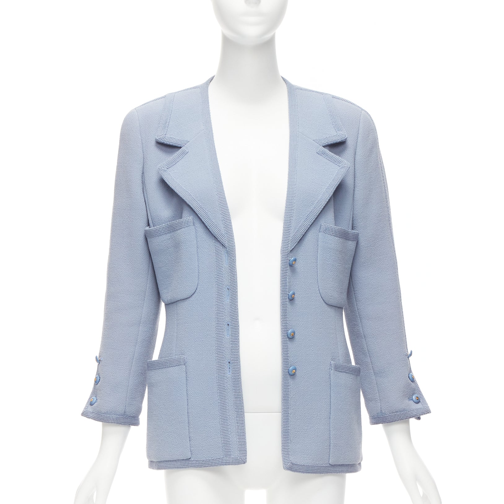 Chanel Powder Blue Wool Jacket - Image 6