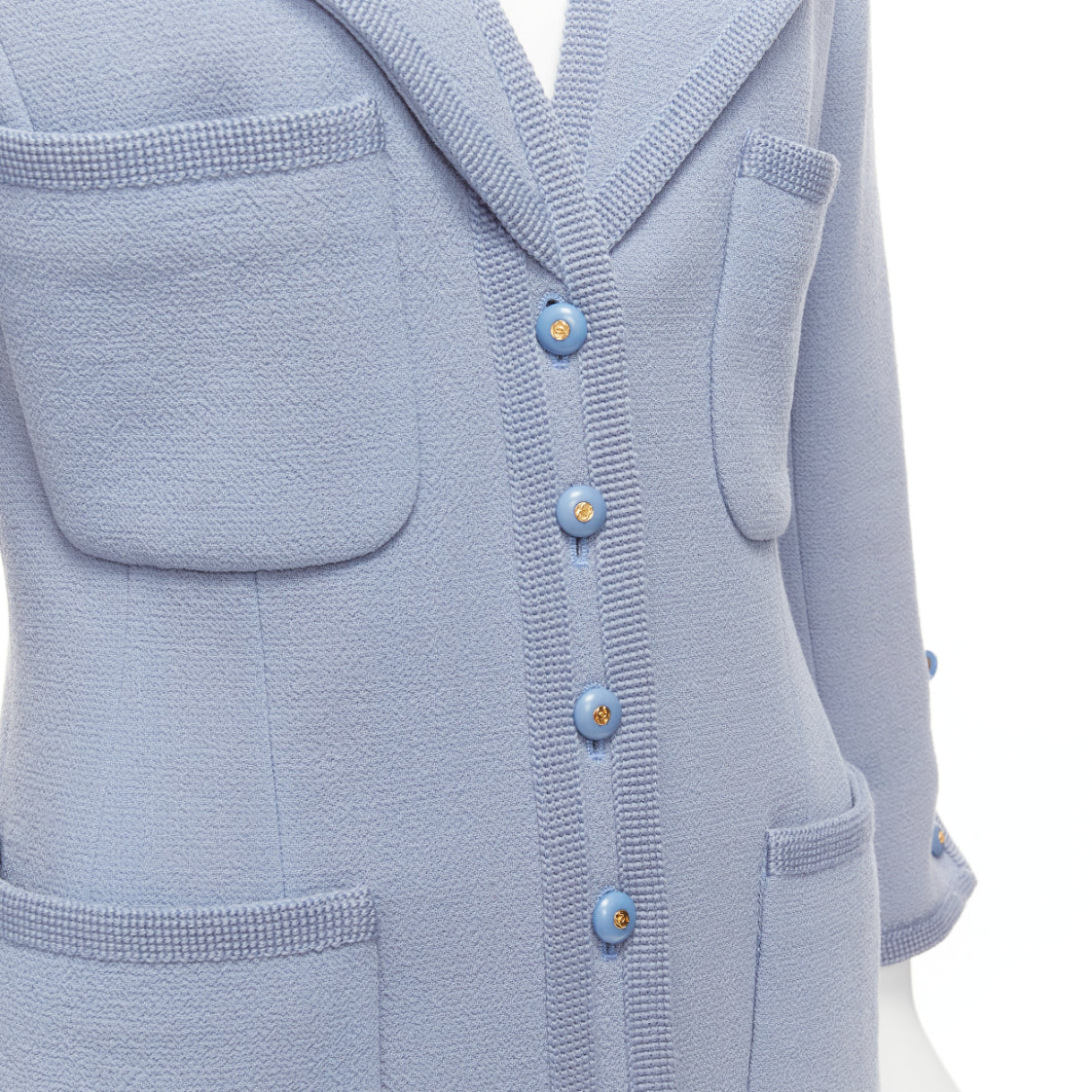 Chanel Powder Blue Wool Jacket - Image 10