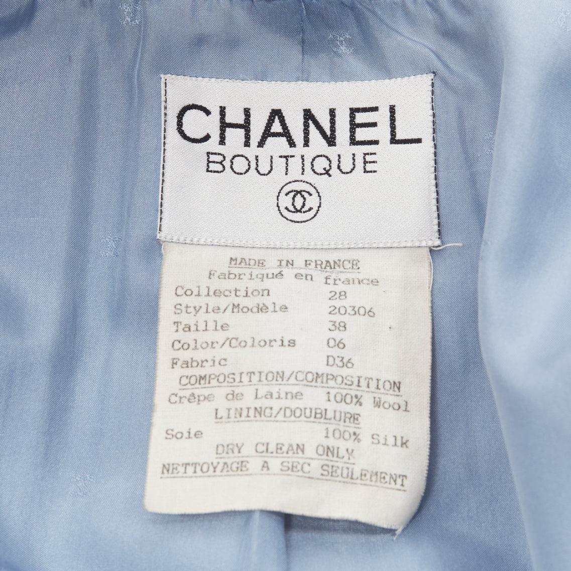 Chanel Powder Blue Wool Jacket - Image 11