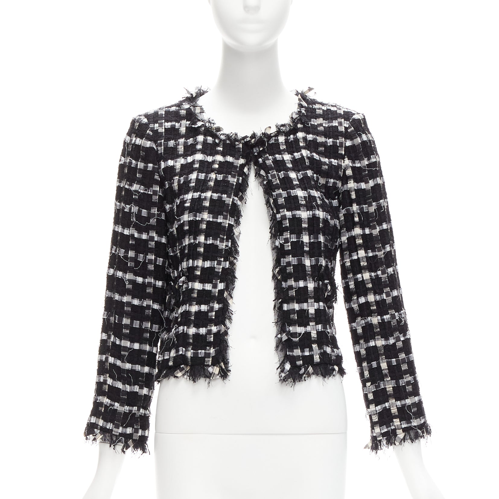 Chanel Frayed Check Jacket