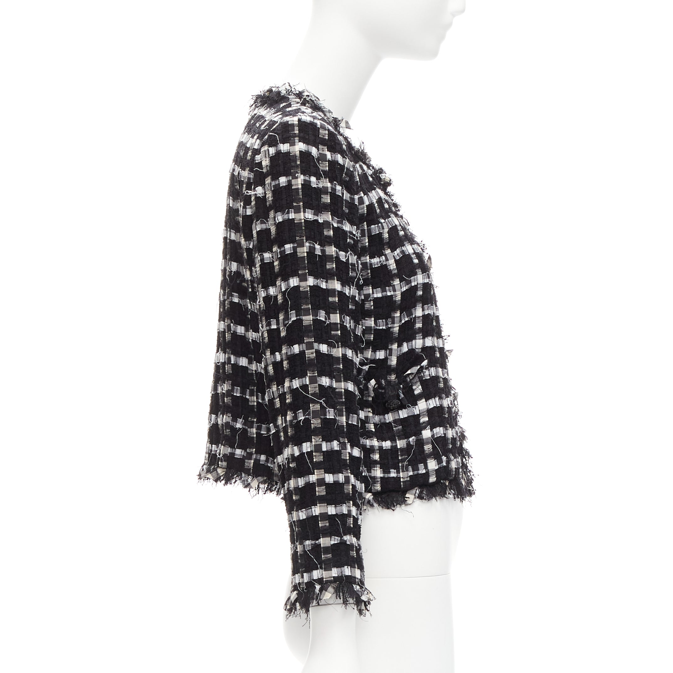 Chanel Frayed Check Jacket - Side view