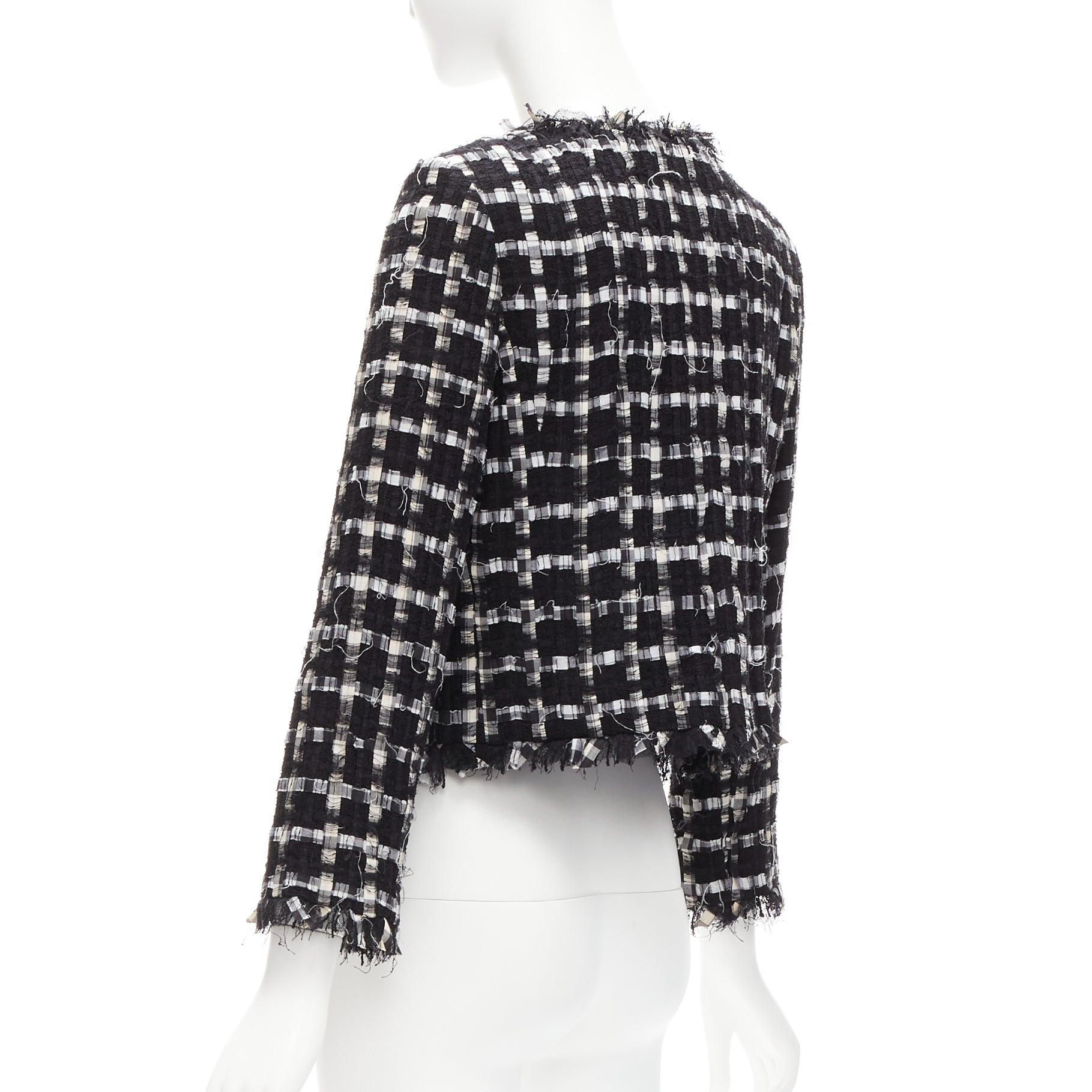 Chanel Frayed Check Jacket - Detail 2