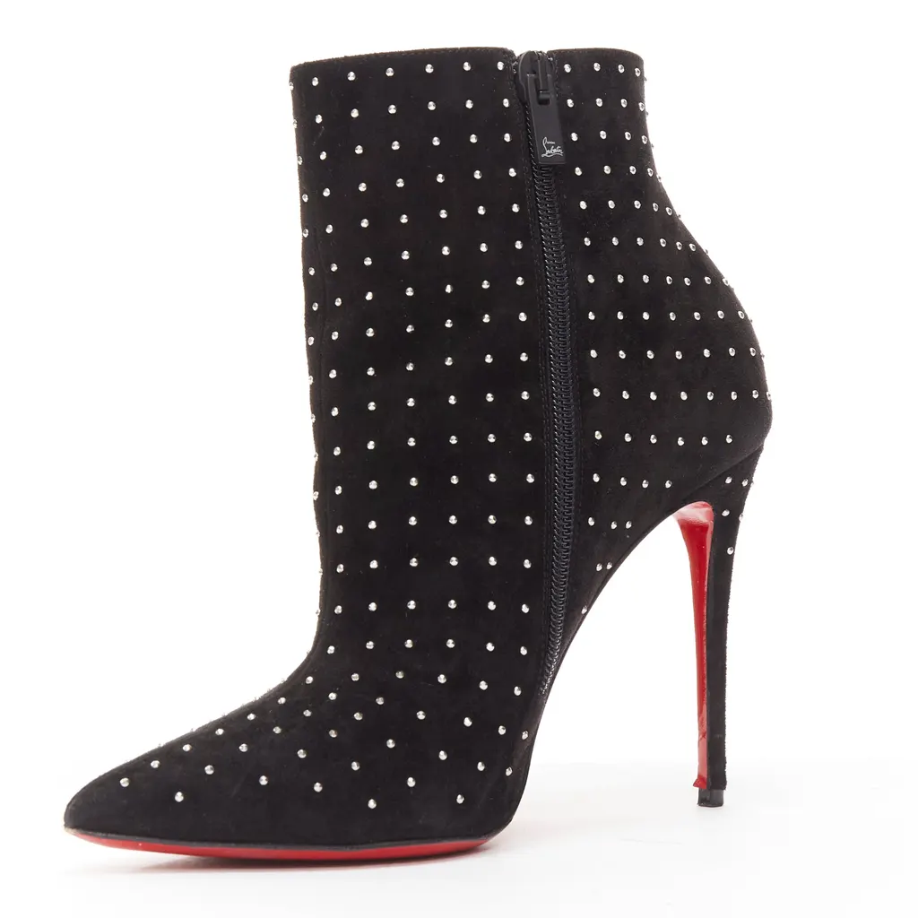 Christian Louboutin So Kate Booty Black Suede Never worn - Model View