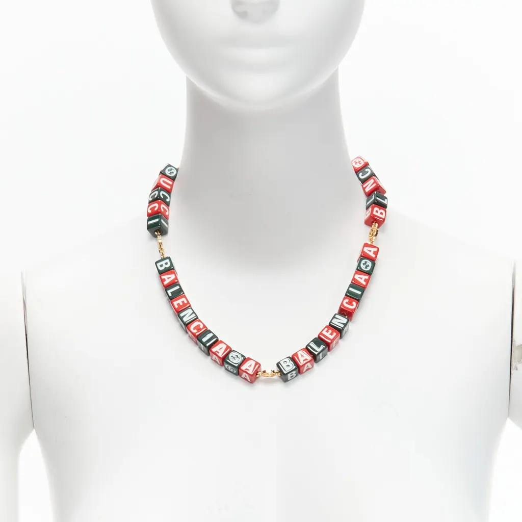 Gucci Hacker Cube Necklace Red Plastic Never worn, with tag - Front View