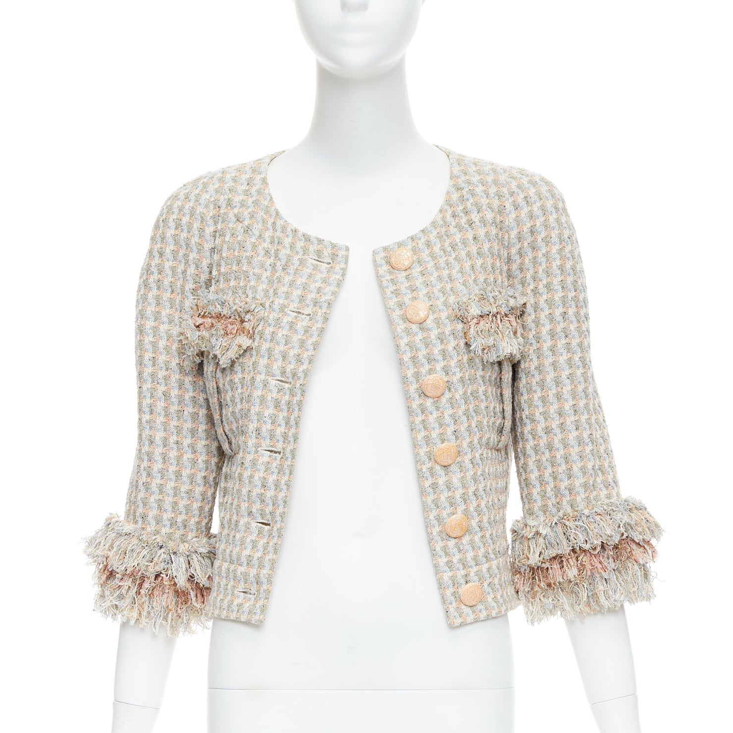 Chanel Rose Tweed Cropped Jacket - Image 6
