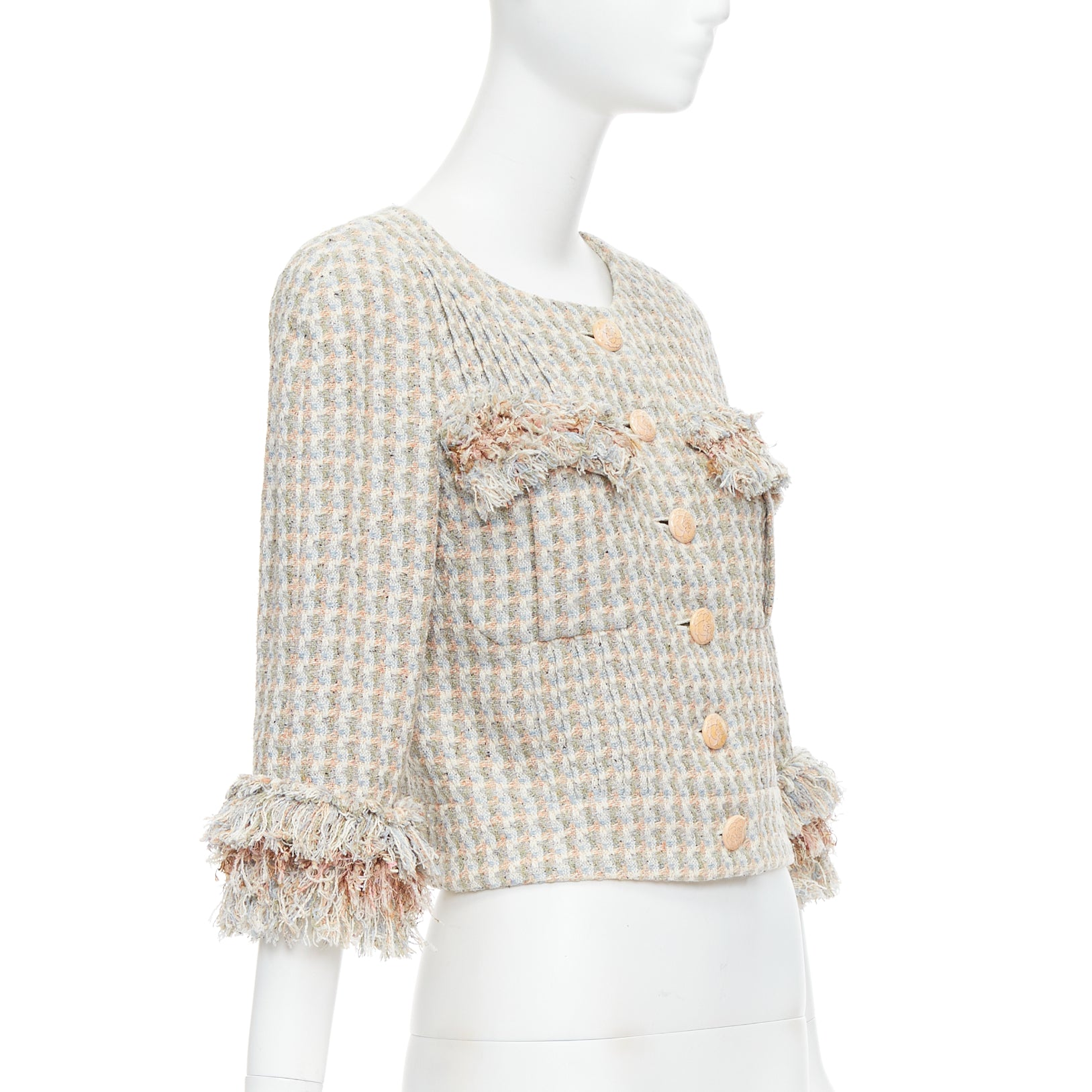 Chanel Rose Tweed Cropped Jacket - 4