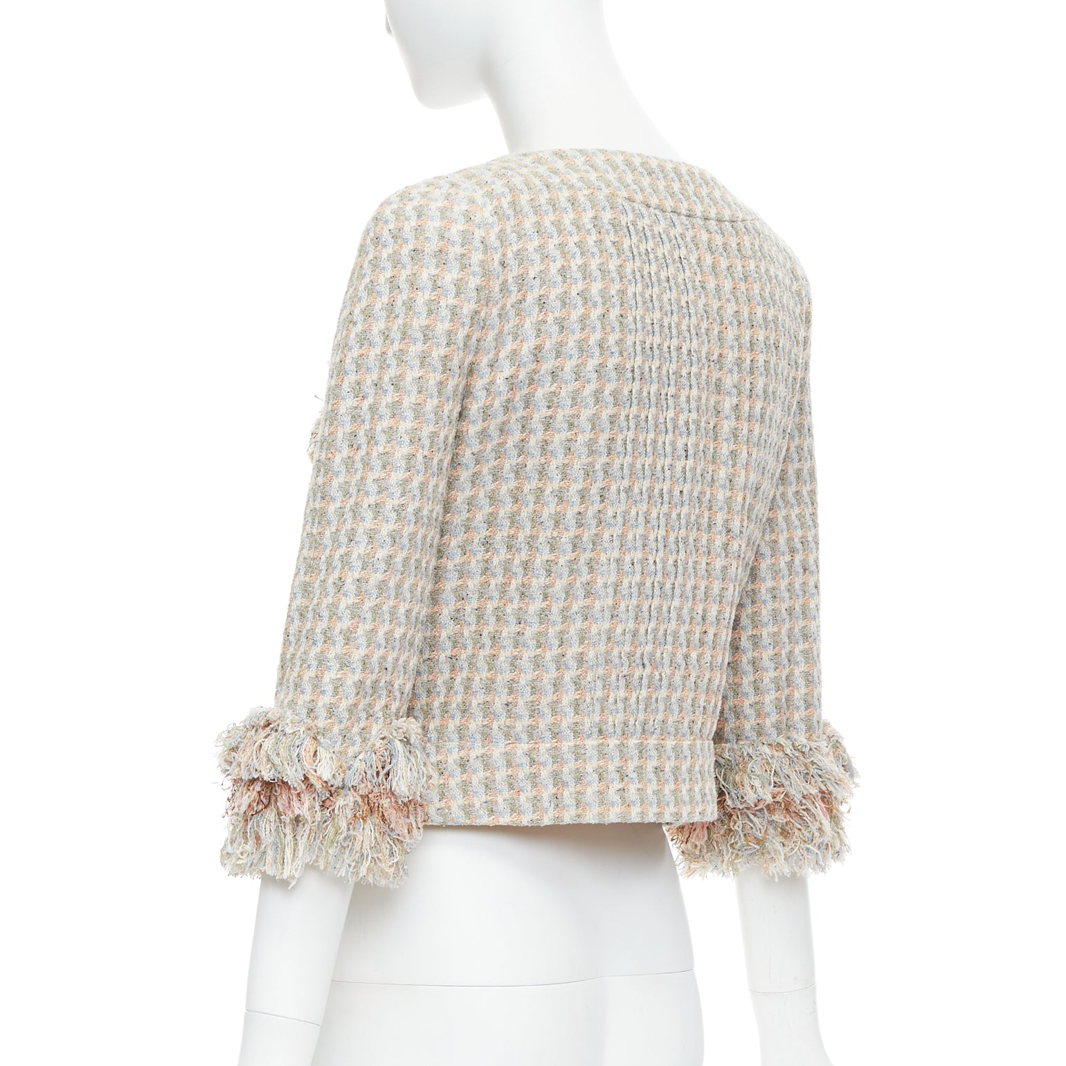 Chanel Rose Tweed Cropped Jacket - Detail 2