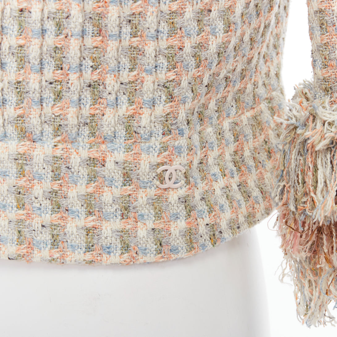 Chanel Rose Tweed Cropped Jacket - Image 10