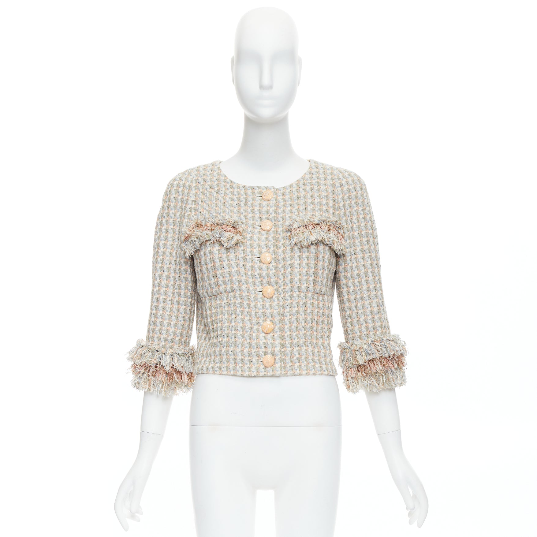 Chanel Rose Tweed Cropped Jacket - Image 14
