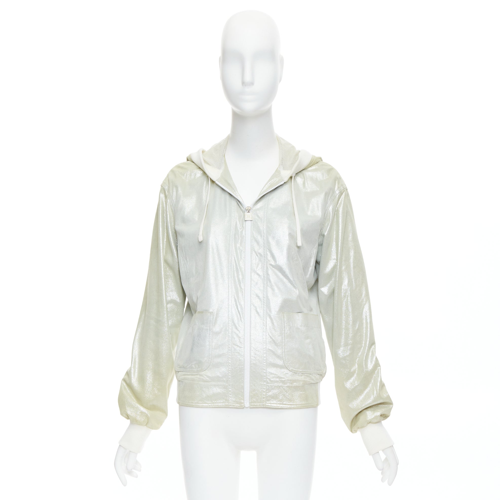 Chanel Metallic Rib Hood Jacket - Image 13