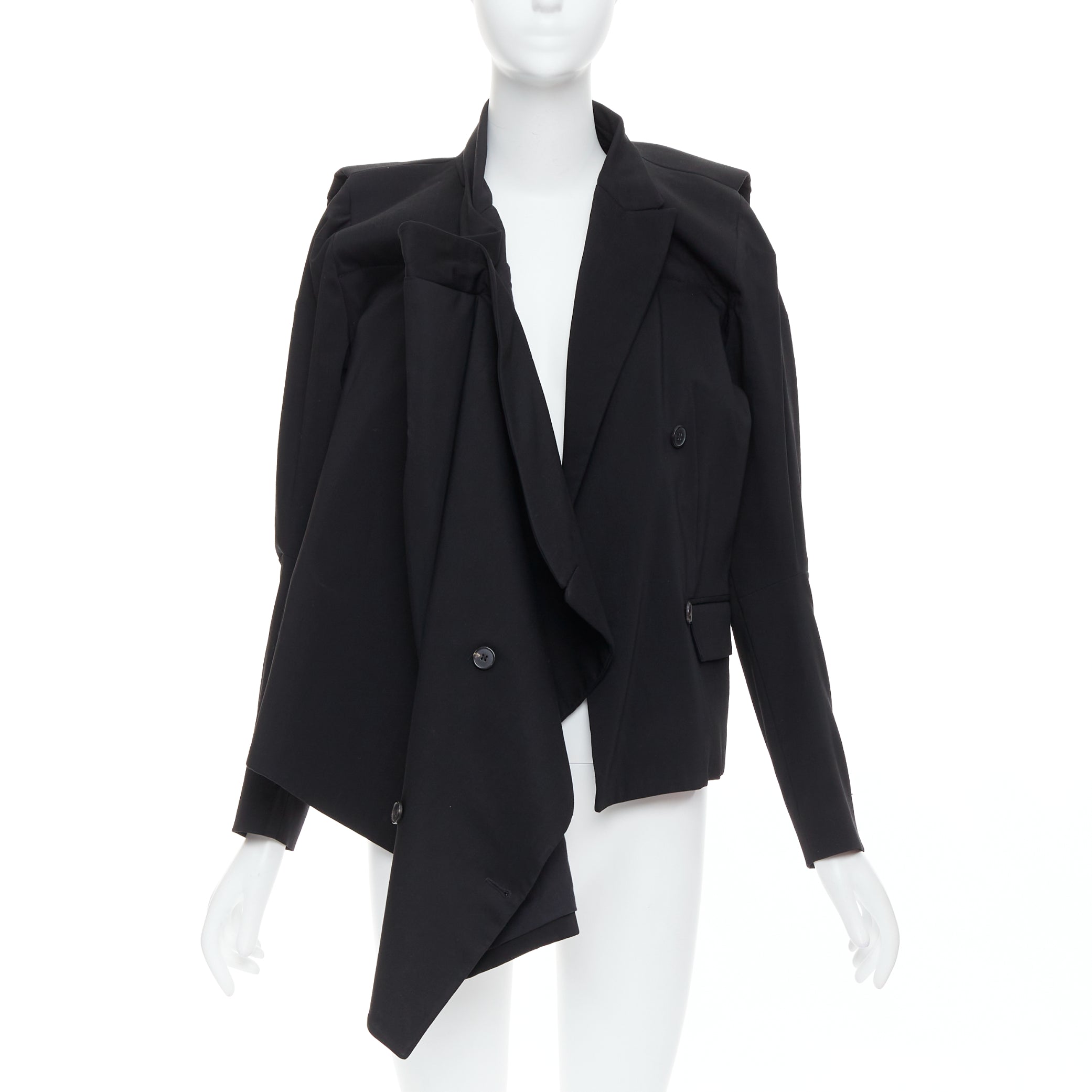 Maison Martin Margiela Black Draped Coat