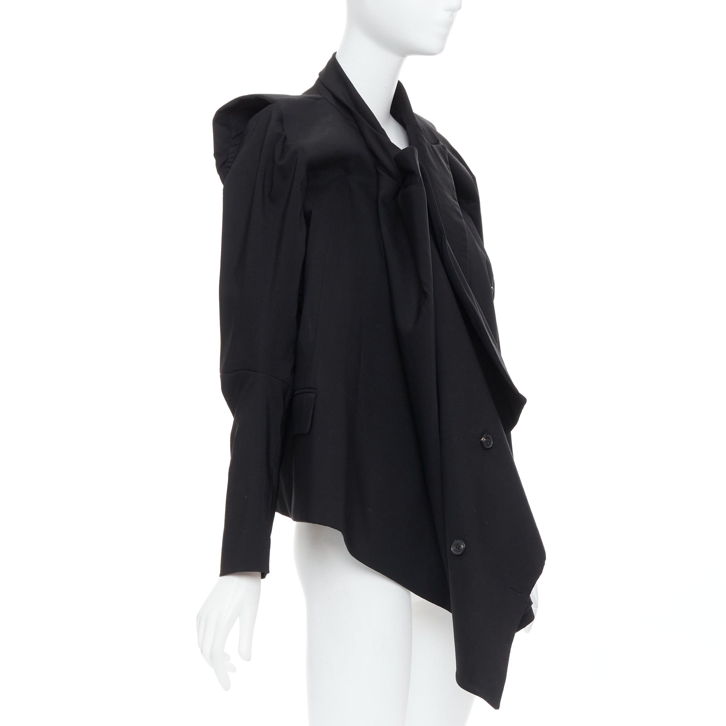 Maison Martin Margiela Black Draped Coat - Image 6