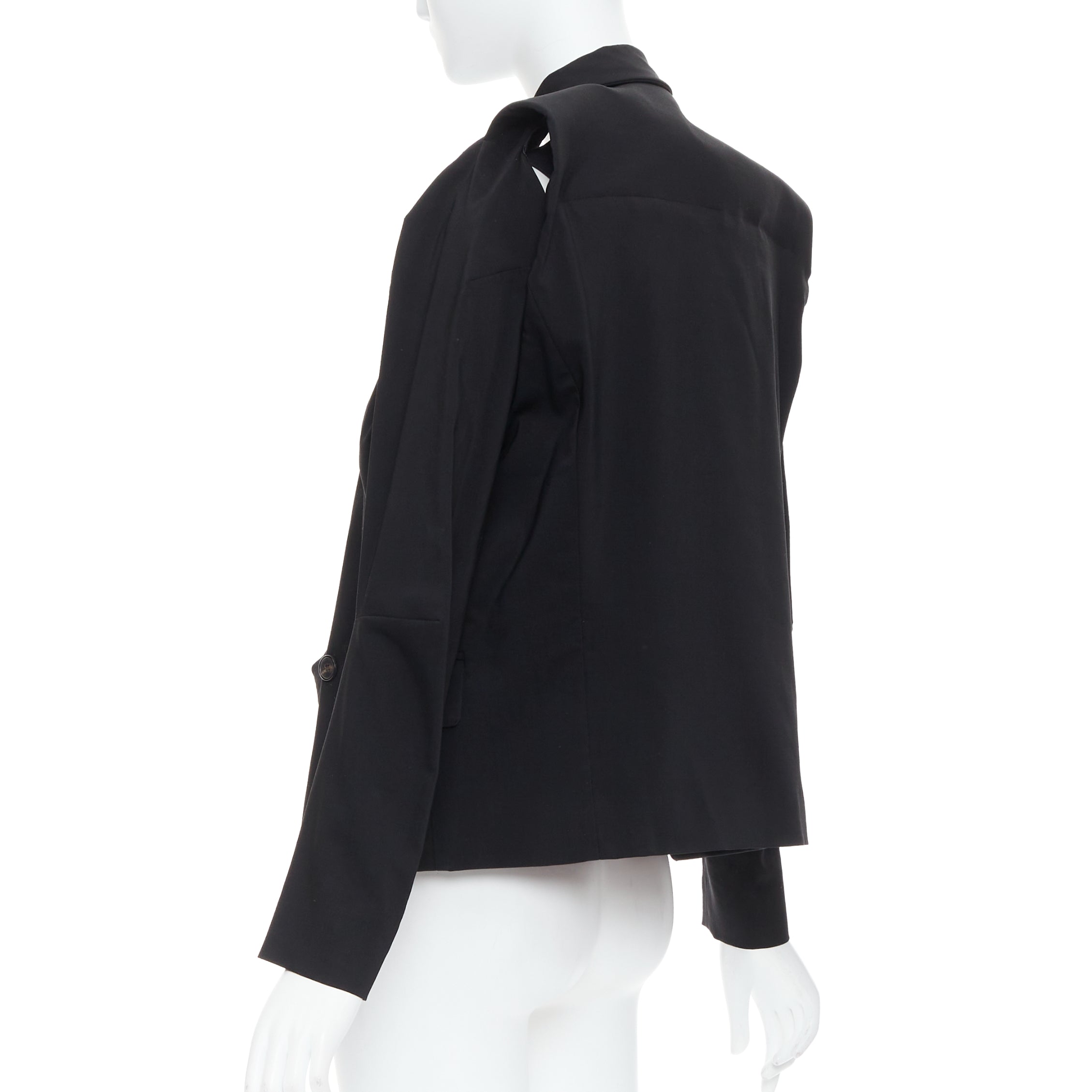 Maison Martin Margiela Black Draped Coat - Detail 1