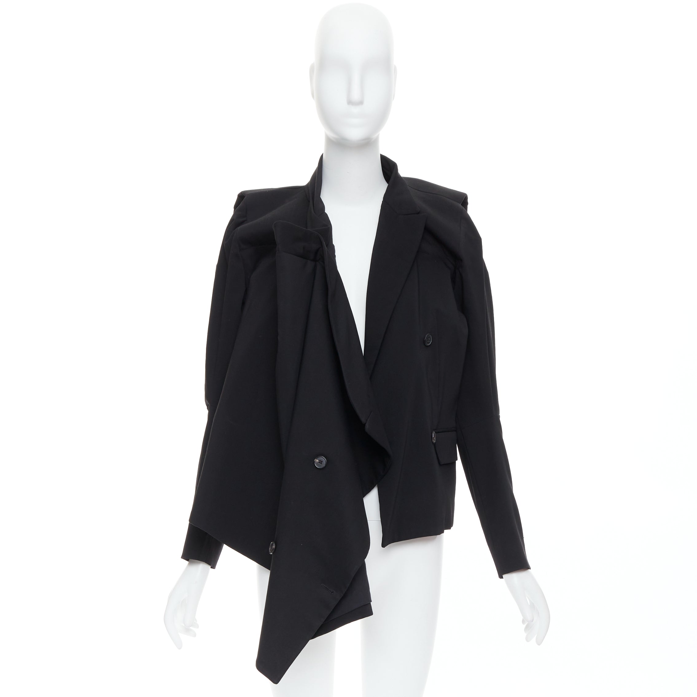 Maison Martin Margiela Black Draped Coat - Image 12