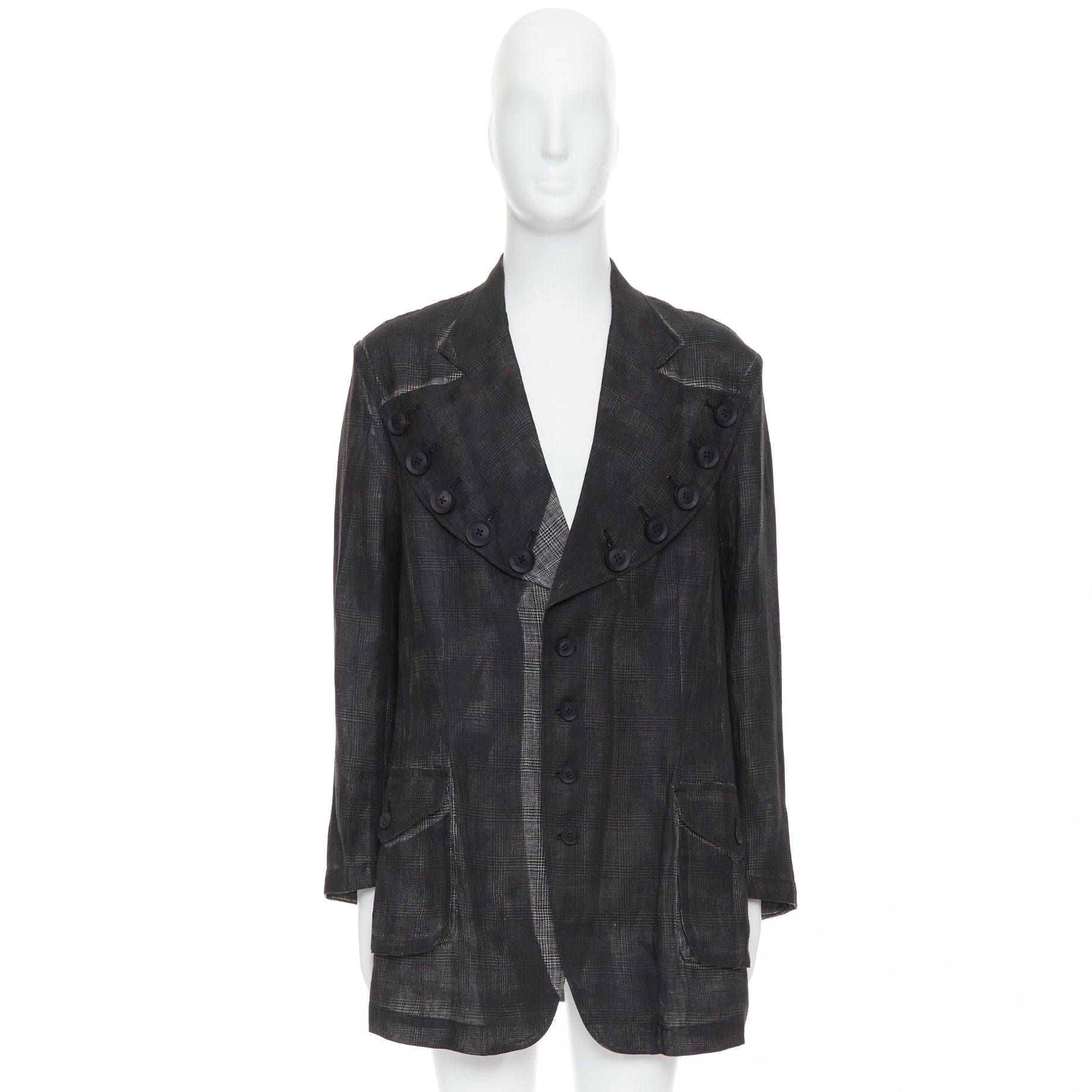 Yohji Yamamoto Grey Gradient Blazer - Image 12