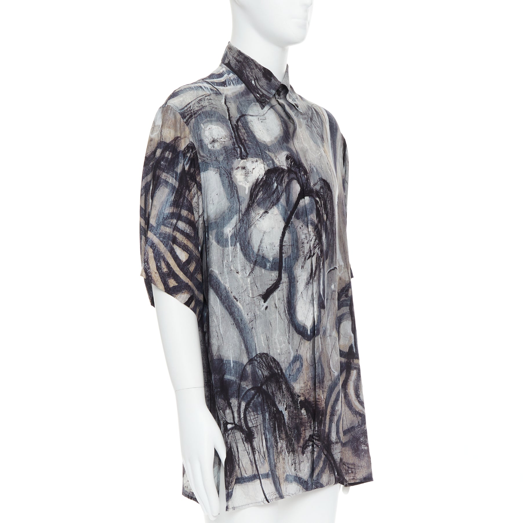 Yohji Yamamoto Abstract Silk Shirt - Image 6