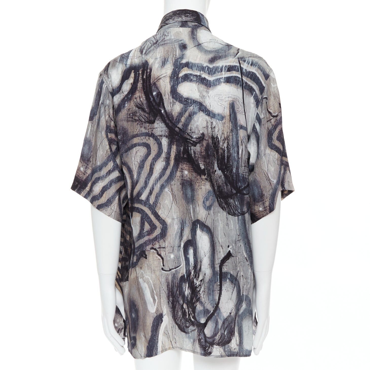 Yohji Yamamoto Abstract Silk Shirt - Side view