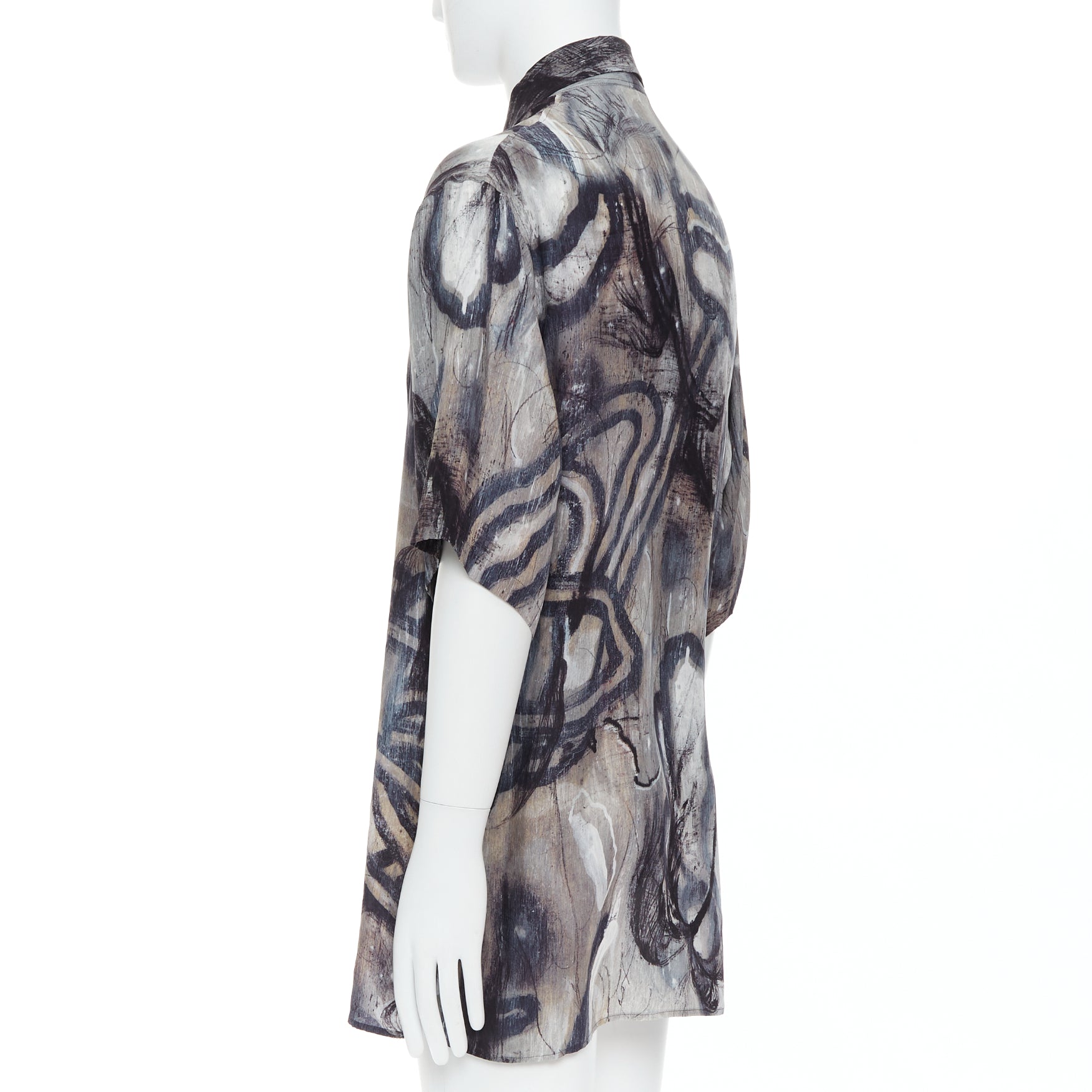 Yohji Yamamoto Abstract Silk Shirt - Detail 1