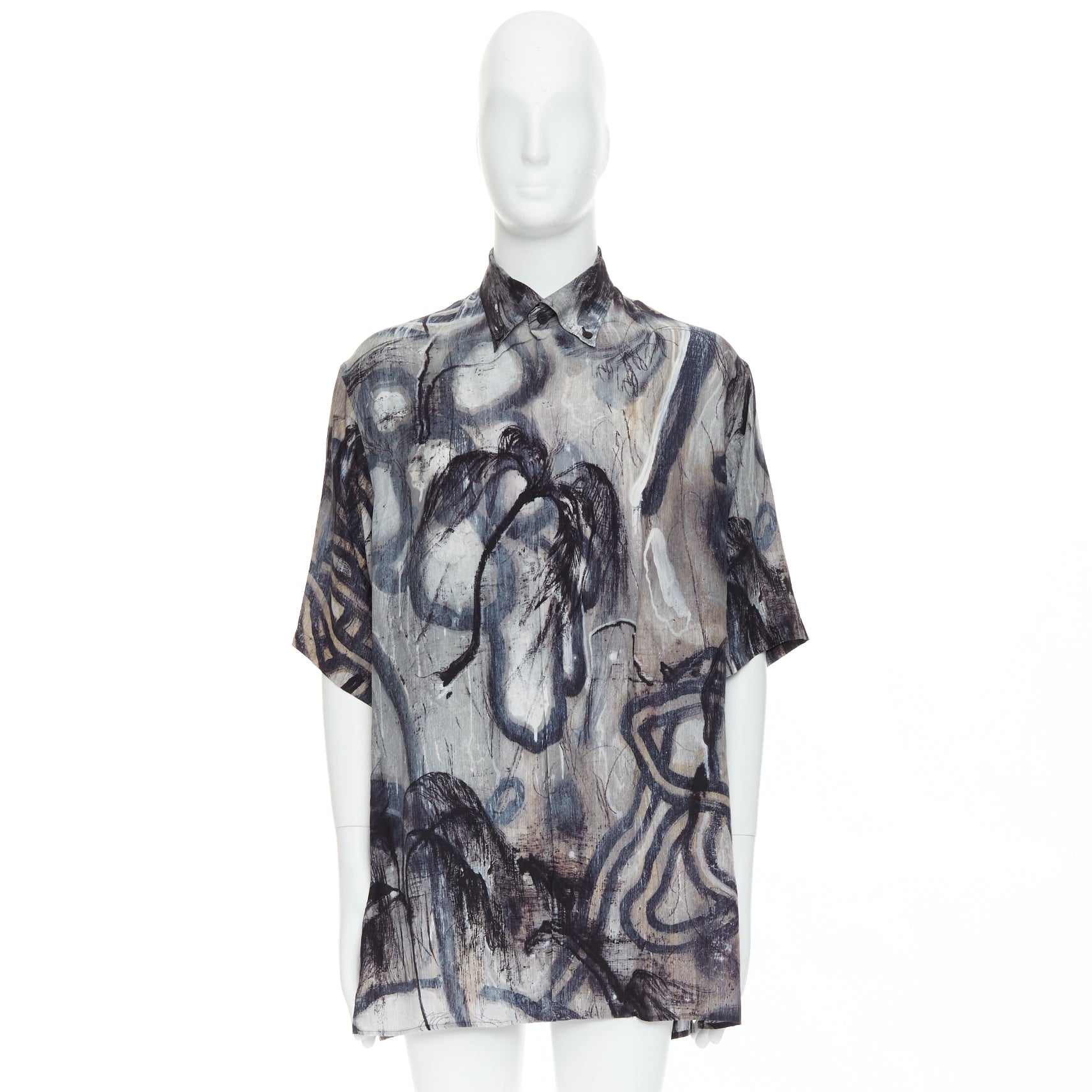 Yohji Yamamoto Abstract Silk Shirt - Image 11