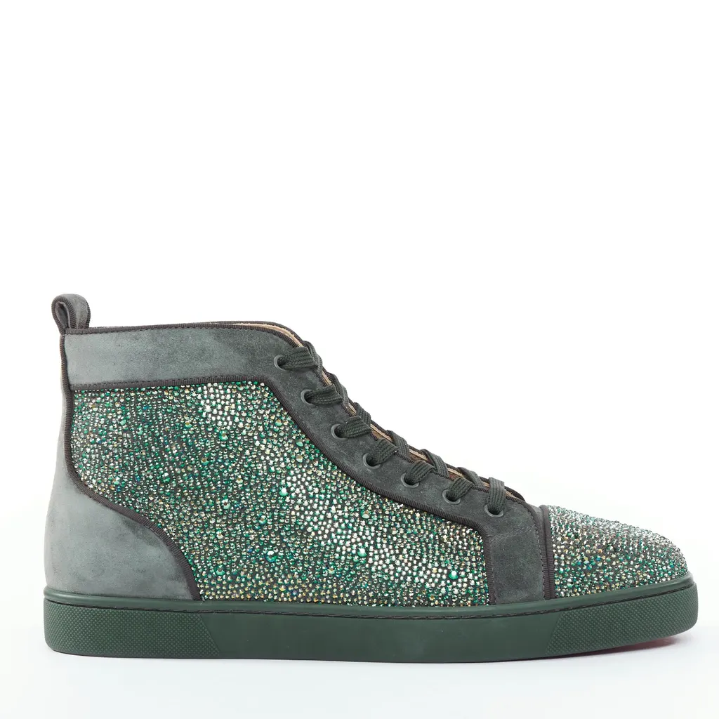 Christian Louboutin Louis Orlato Green Suede Never worn - Front View