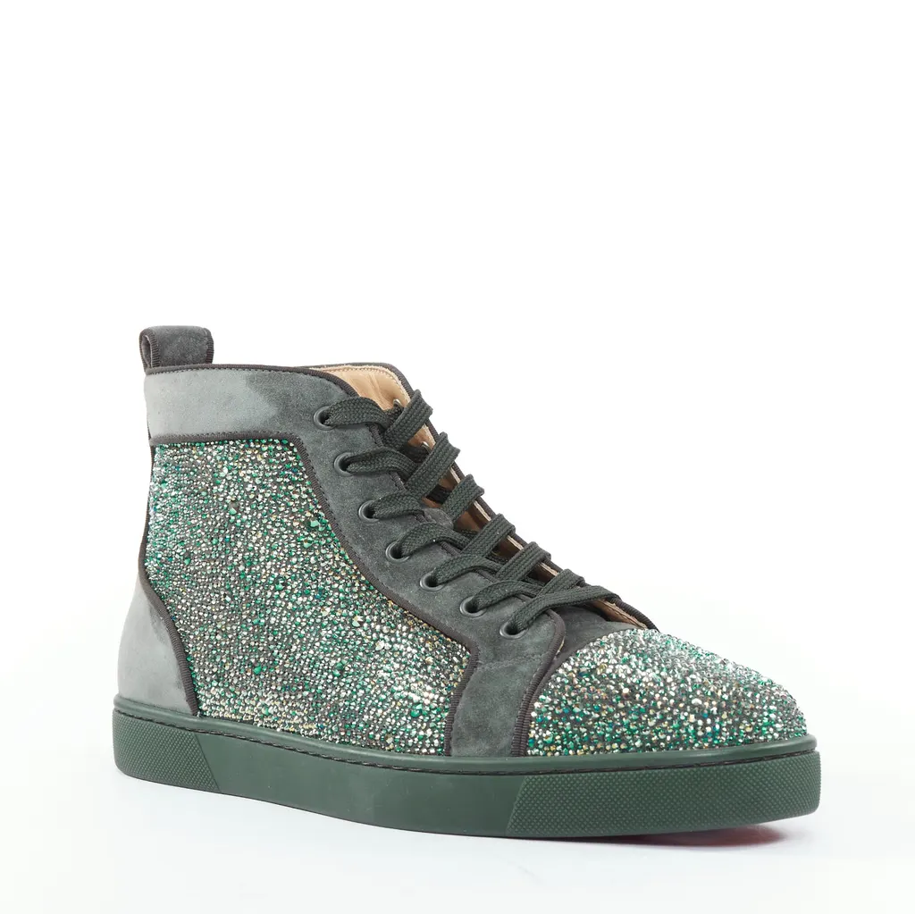 Christian Louboutin Louis Orlato Green Suede Never worn - Back View