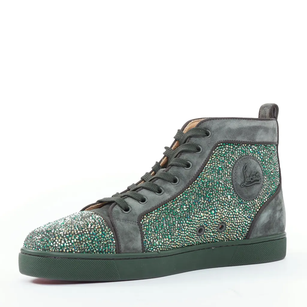 Christian Louboutin Louis Orlato Green Suede Never worn - Model View