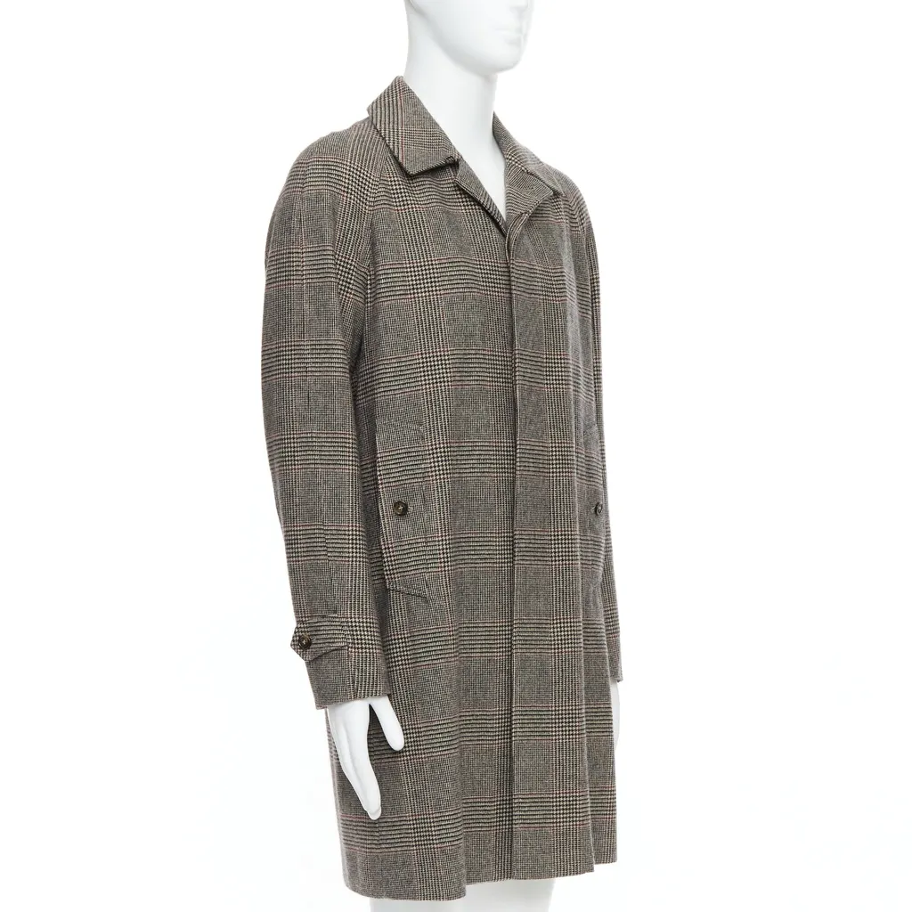 Loro Piana Green Herringbone Coat Beige Cashmere Never worn - Inside View