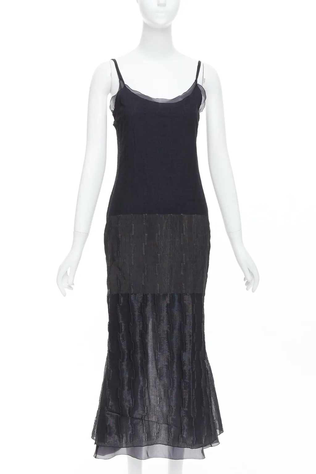 Romeo Gigli Crinkled Dress Shawl Black Wool Never worn - Back View