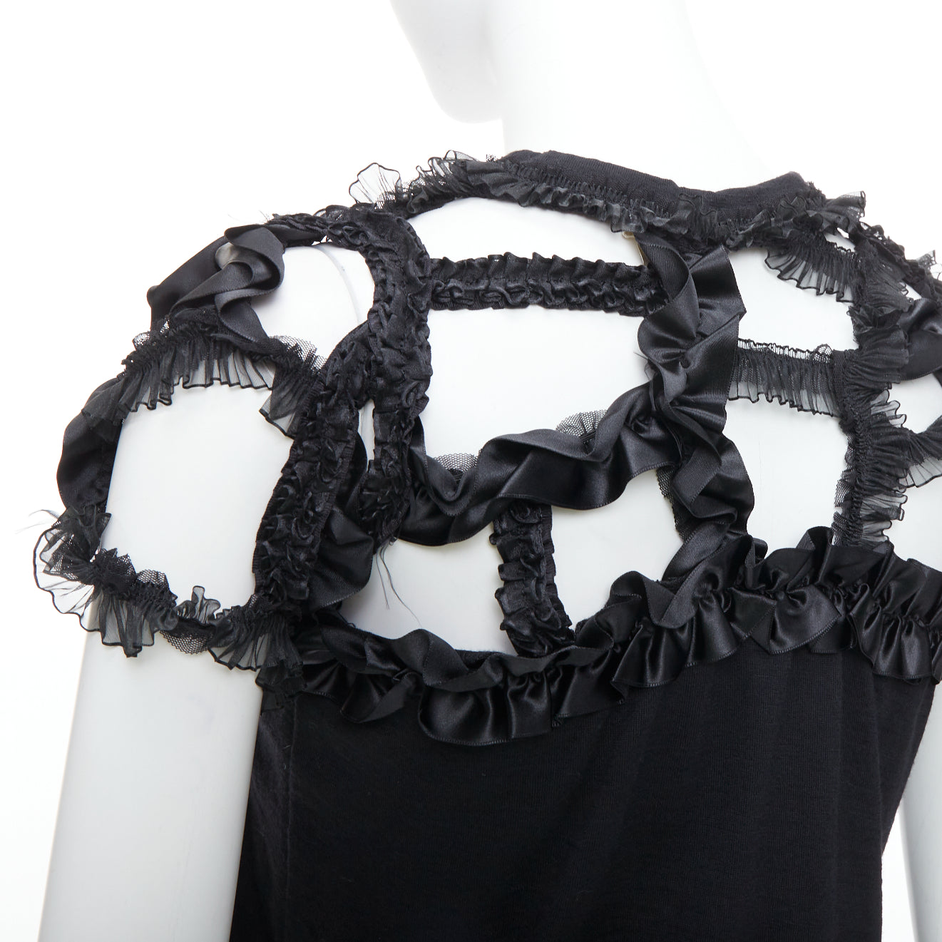 Comme Des Garcons Ruffle Cut-Out Top - Back view