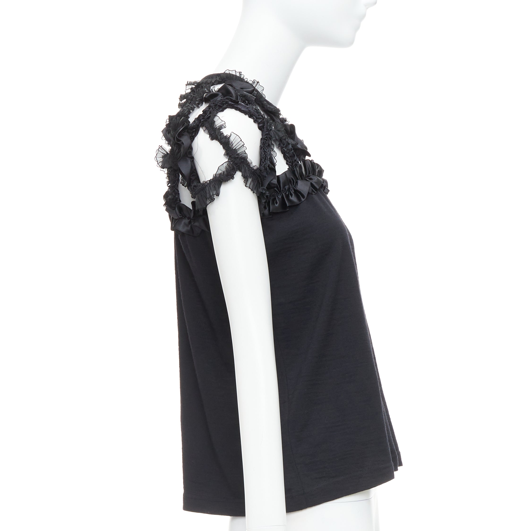 Comme Des Garcons Ruffle Cut-Out Top - 4