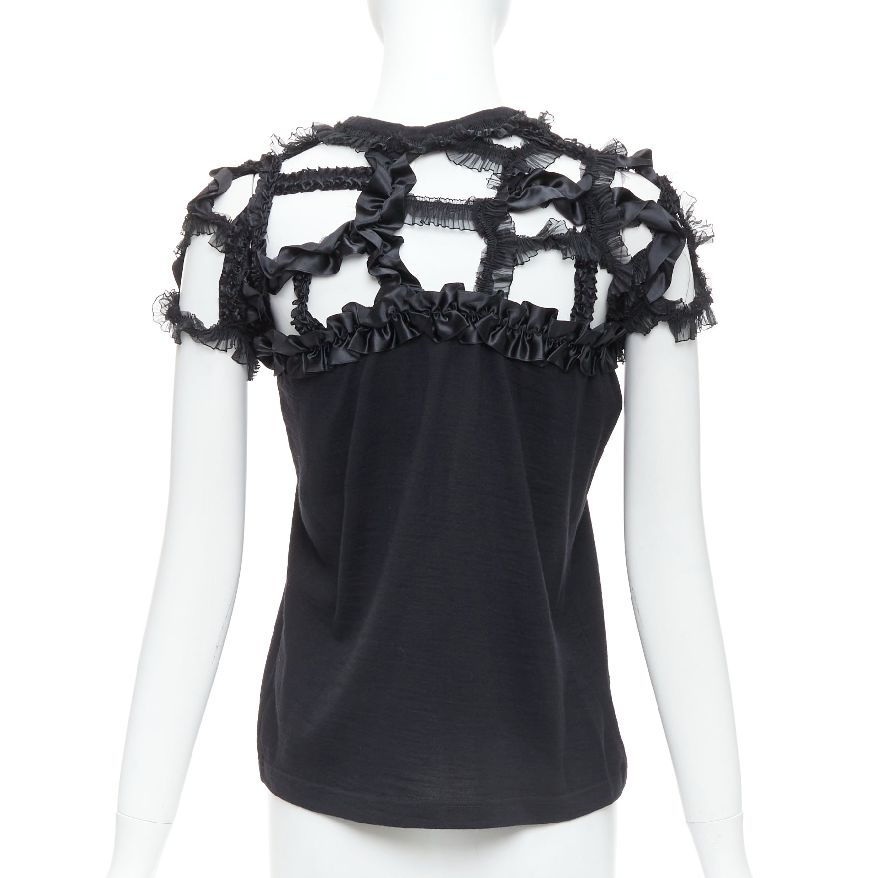 Comme Des Garcons Ruffle Cut-Out Top - Side view