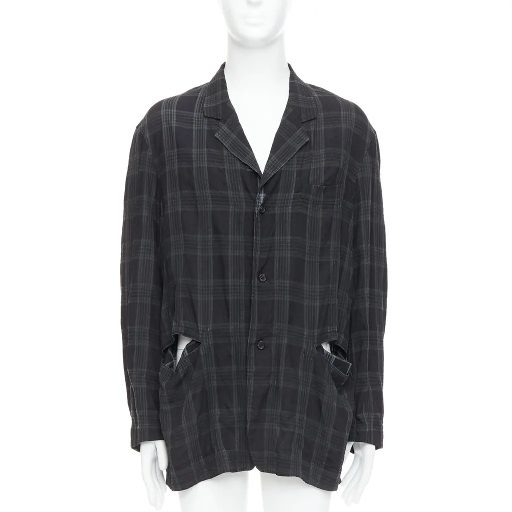 Yohji Yamamoto Grey Slashed Blazer Grey Never worn - Inside View