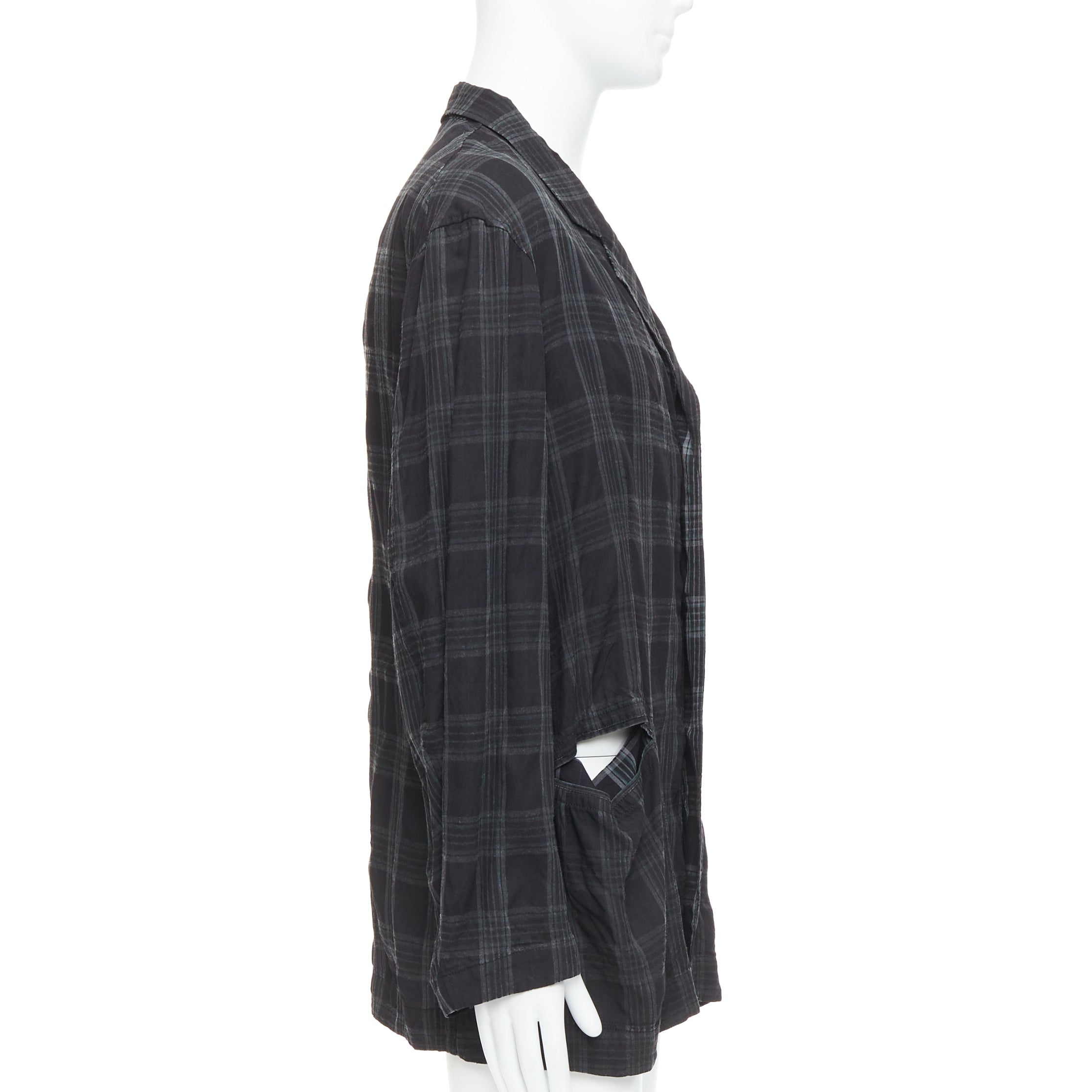 Yohji Yamamoto Grey Slashed Blazer - Side view