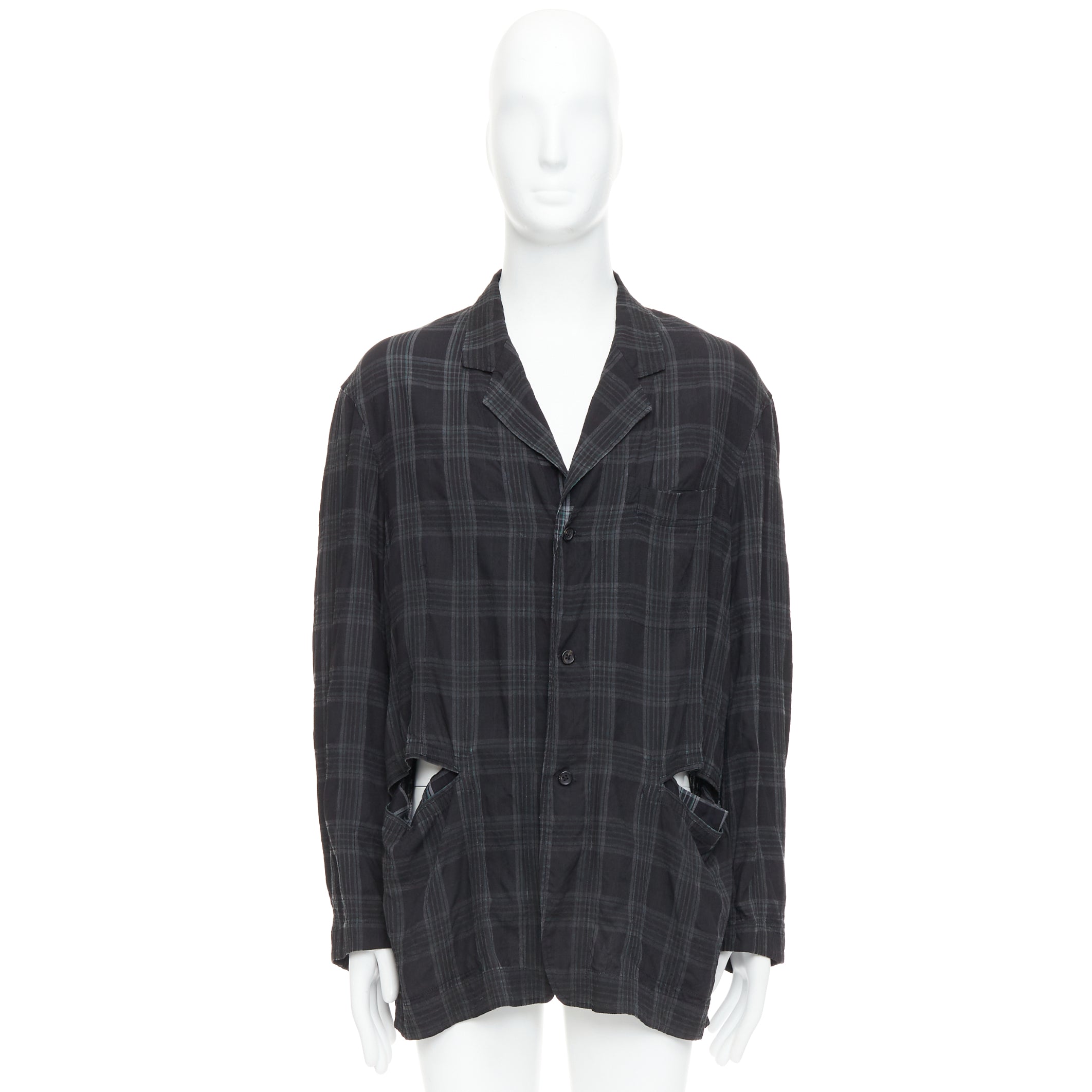 Yohji Yamamoto Grey Slashed Blazer - Image 12