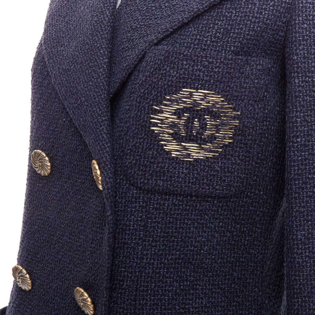 Chanel Navy Tweed Jacket Navy Cotton Never worn - Back View