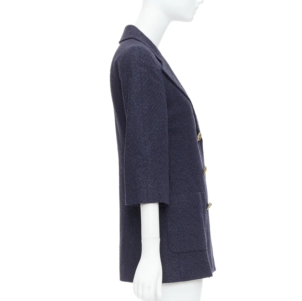 Chanel Navy Tweed Jacket Navy Cotton Never worn - Box View