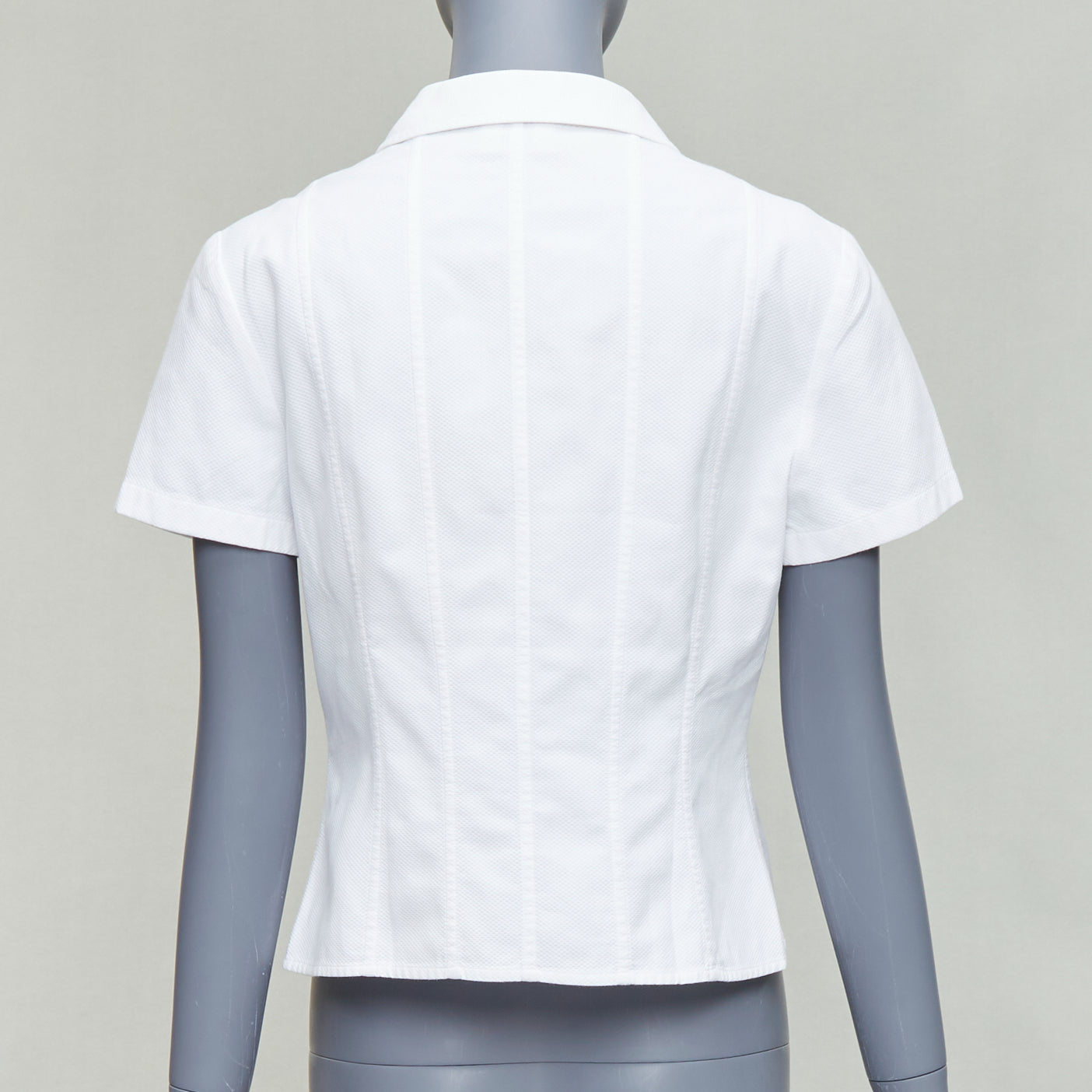 Chanel Cotton CC Logo Crop Shirt - Side view