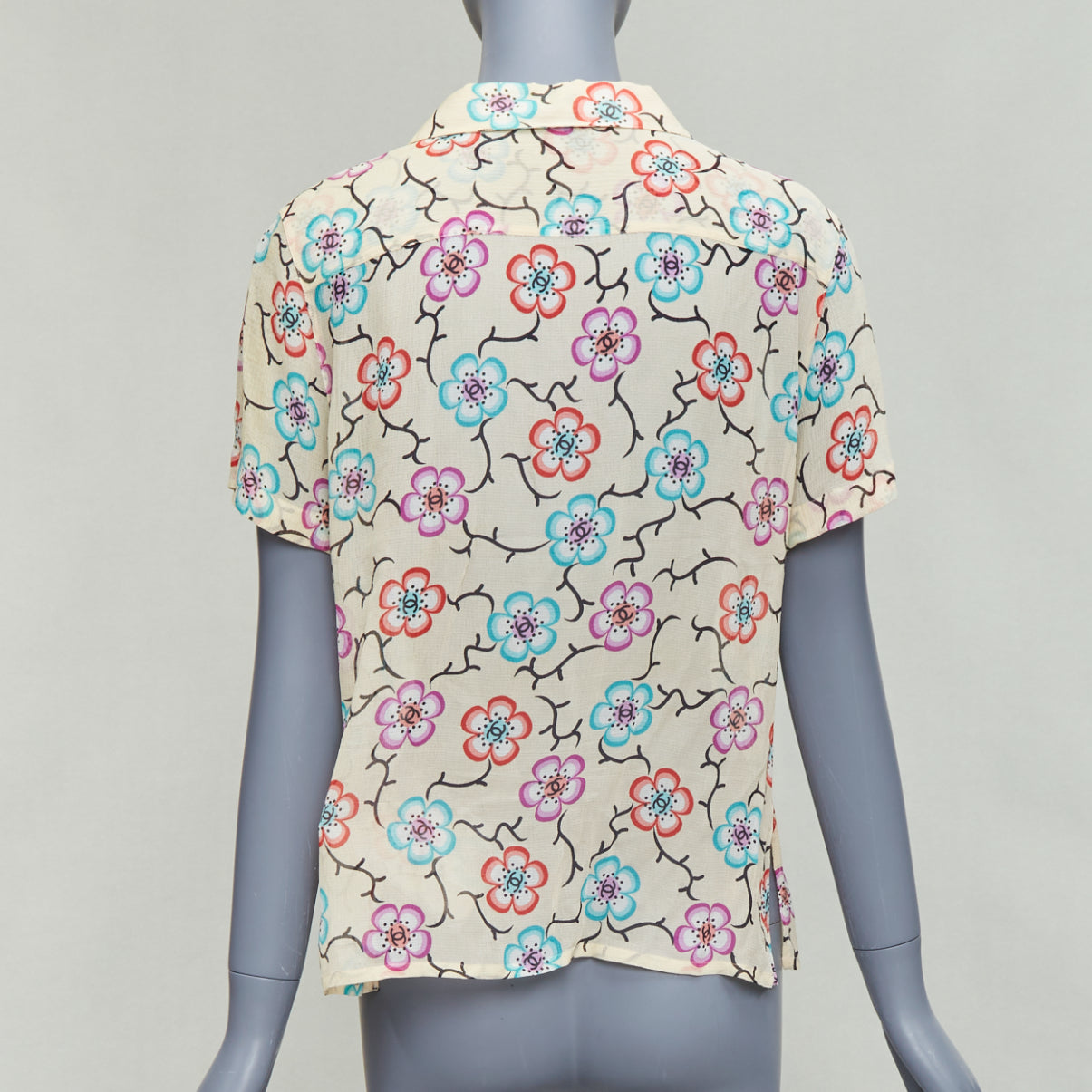 Chanel Silk Floral Hawaiian Shirt - Side view