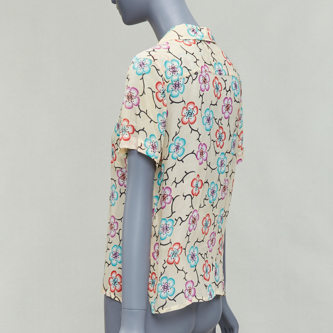 Chanel Silk Floral Hawaiian Shirt - Detail 1