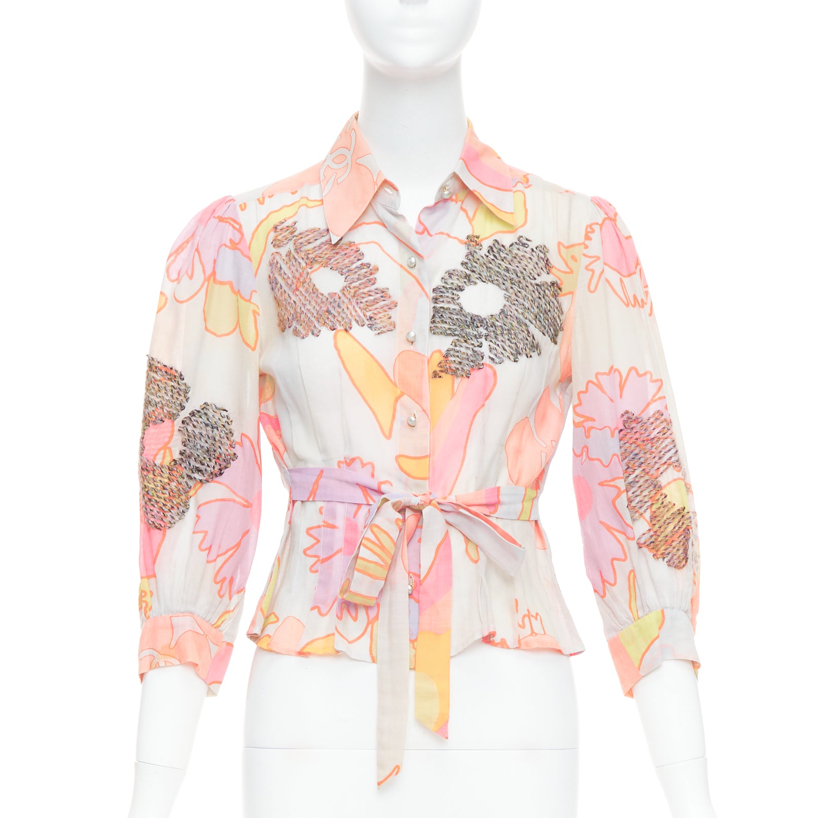 Chanel Floral Embroidery Blouse