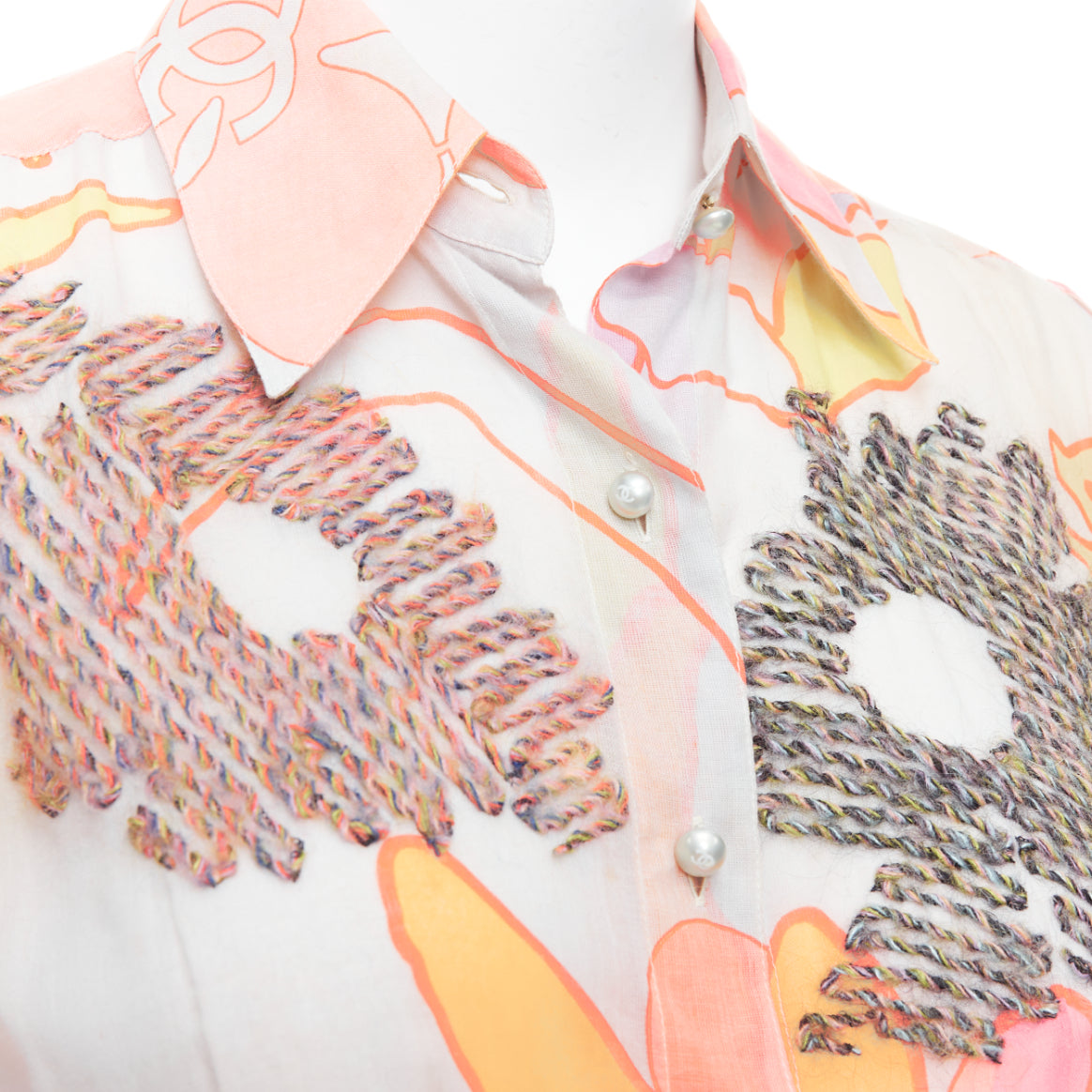 Chanel Floral Embroidery Blouse - Back view