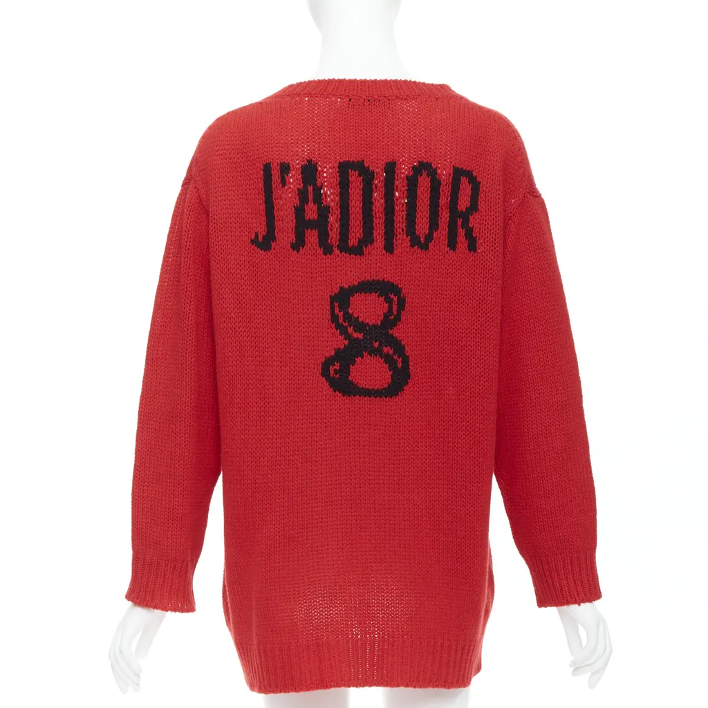 Dior Oversized Sweater Red Cashmere Very good - Front View