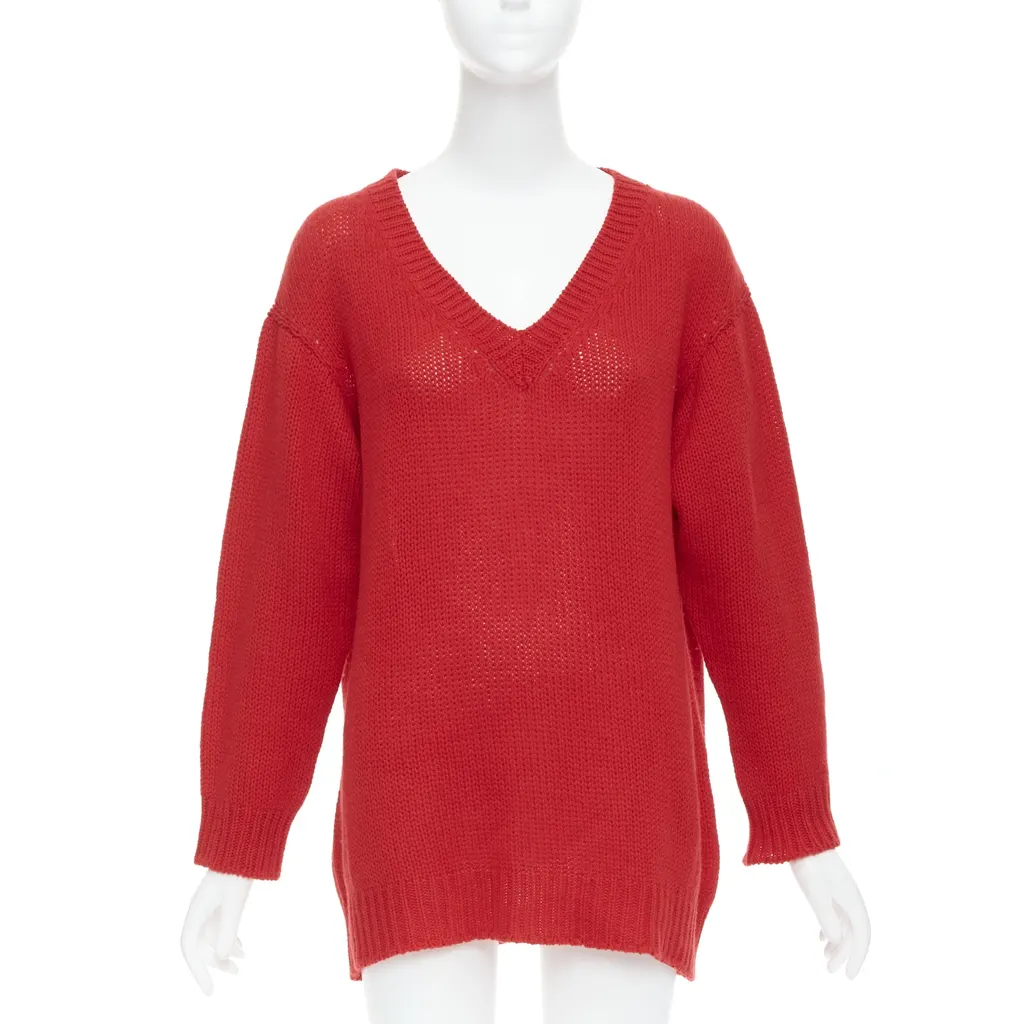 Dior Oversized Sweater Red Cashmere Very good - Back View