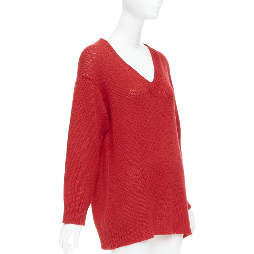 Dior Oversized Sweater Red Cashmere Very good - Inside View