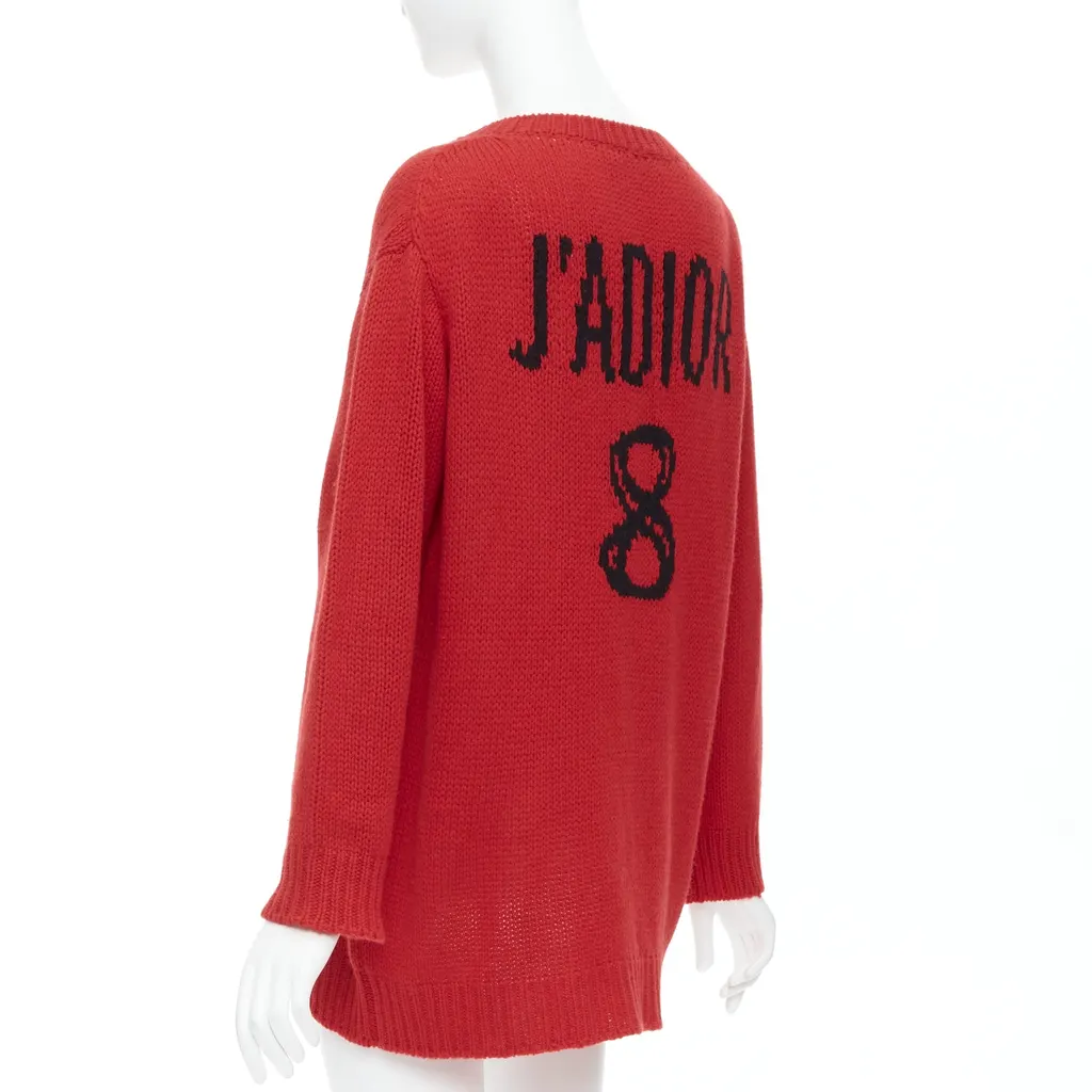 Dior Oversized Sweater Red Cashmere Very good - Box View