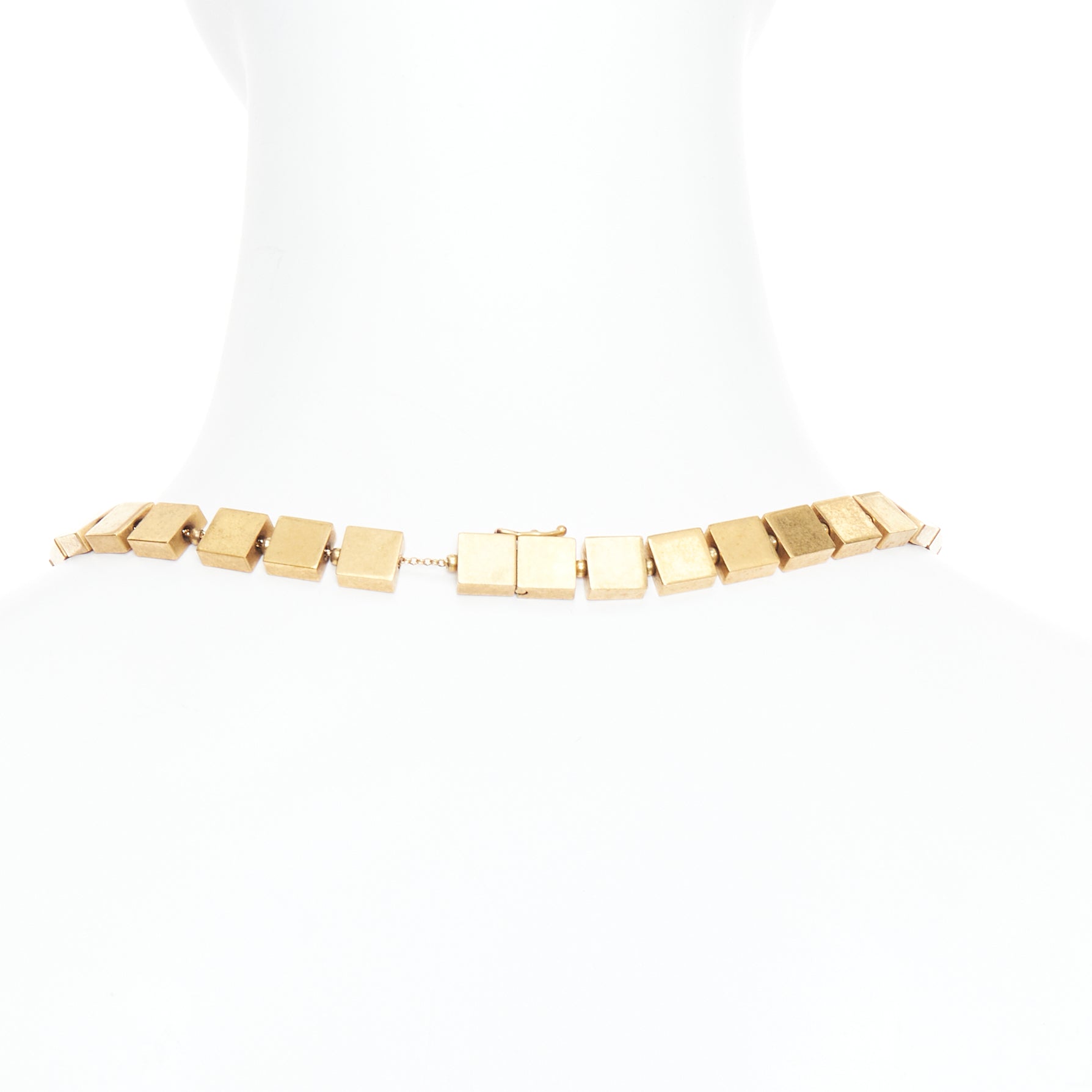 Celine Flat Cubes Necklace - Side view