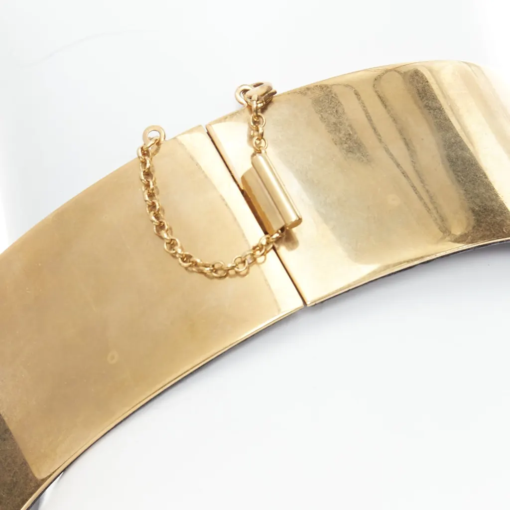 Celine Minimal Choker Necklace Gold Metal Good - Back View
