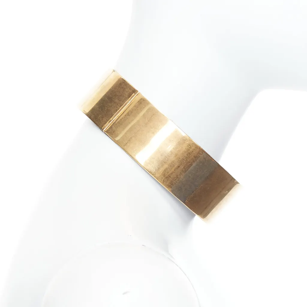 Celine Minimal Choker Necklace Gold Metal Good - Model View