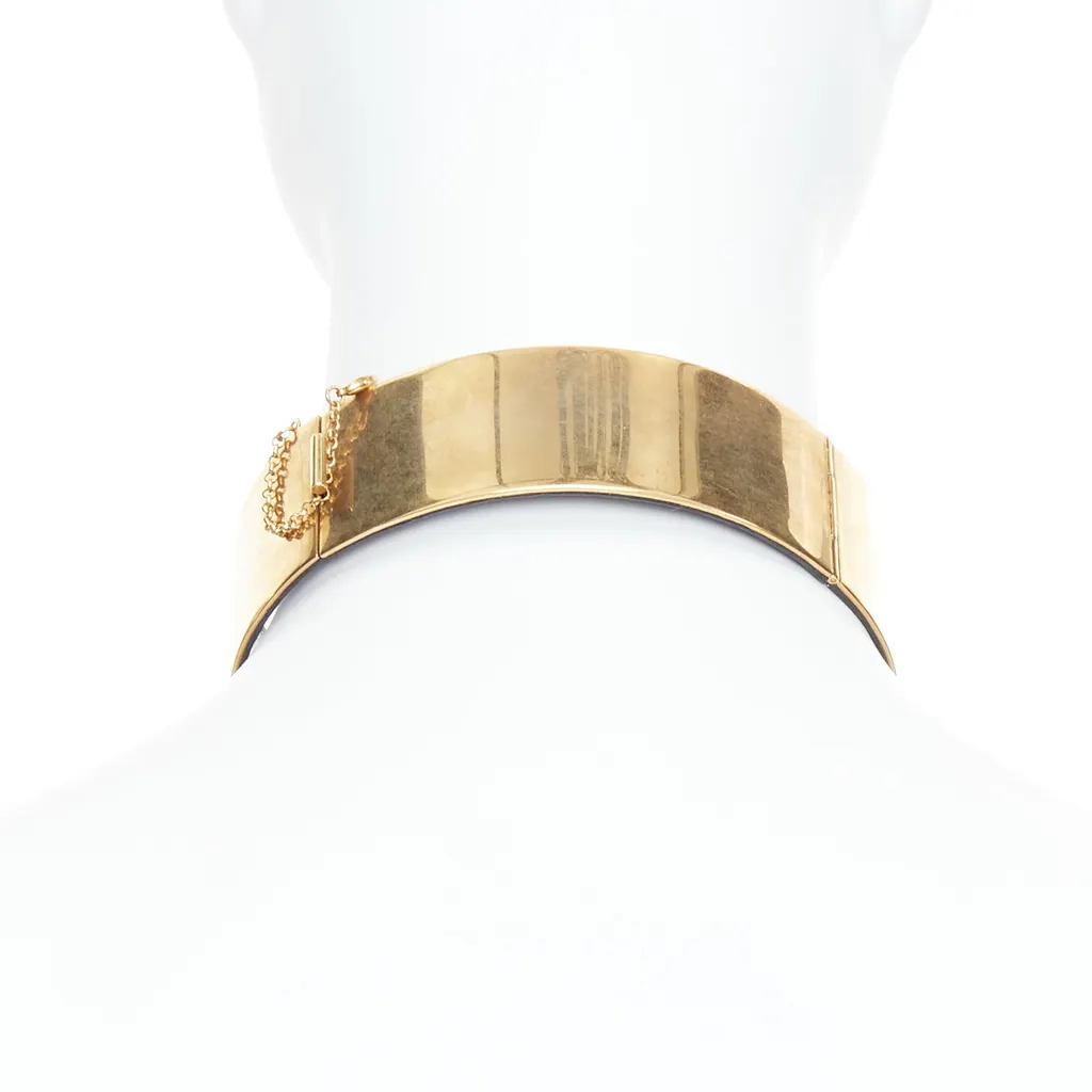 Celine Minimal Choker Necklace Gold Metal Good - Box View