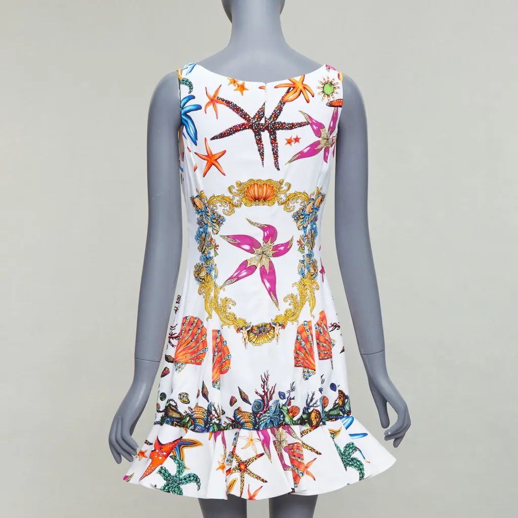 Versace Starfish Flounce Dress White Polyester Never worn, with tag - Box View